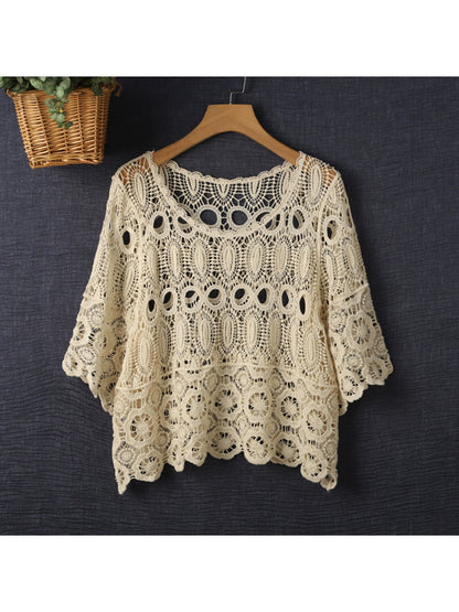 Crosa - Retro Openwork Short Crochet Cover Up