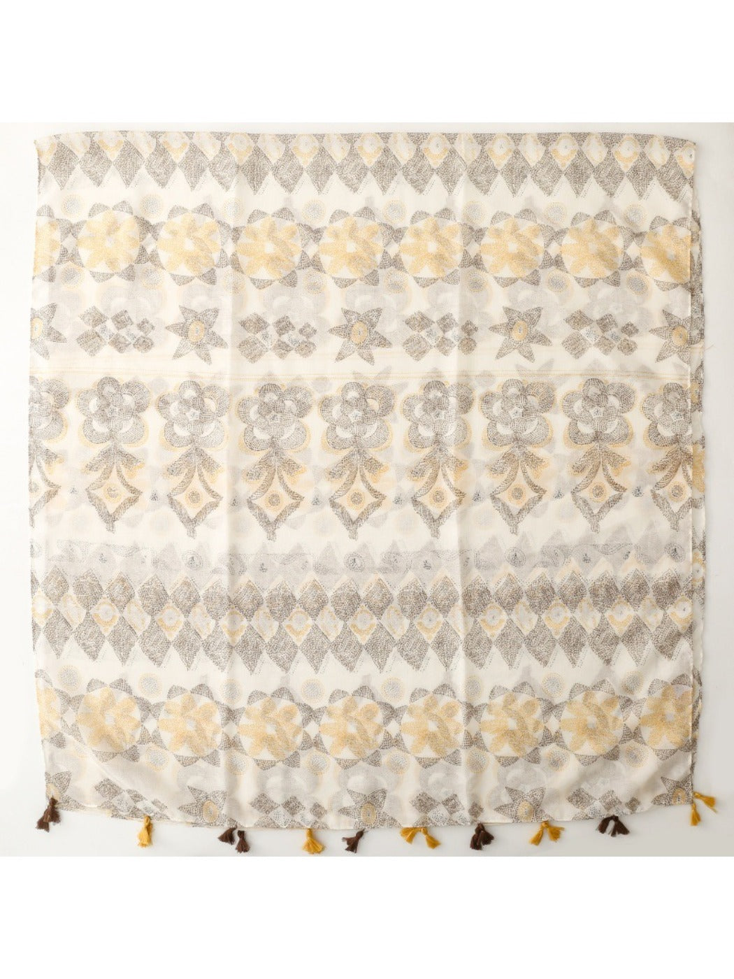 Scarvii - Bohemian Travel Scarf with Hexagon Floral Print