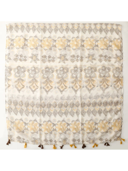Scarvii - Bohemian Travel Scarf with Hexagon Floral Print