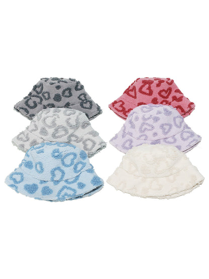 Haila Leopard Texture Fuzzy Bucket Hat