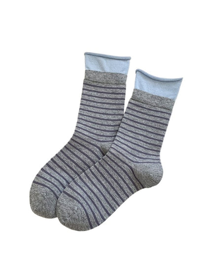 Rufia - Bold Stripe Color-Block Crew Socks