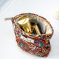 Cosbai - Boho Orange Floral Clutch Bag Zippered Organizer