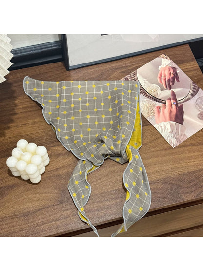 Scarvii - Plaid Ruffle Edge Everyday Triangle Bandana