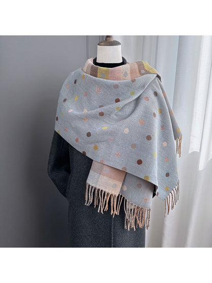Scarvii - Reversible Soft Check Polka Scarf