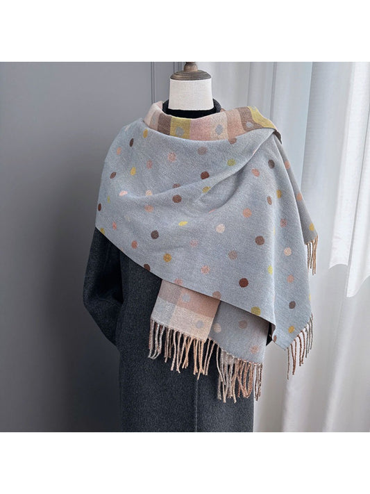 Scarvii - Reversible Soft Check Polka Scarf