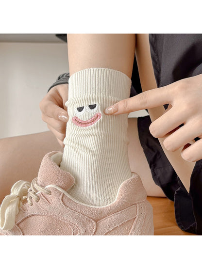 Rufia - Smiley Face Embroidered Crew Socks product image 2