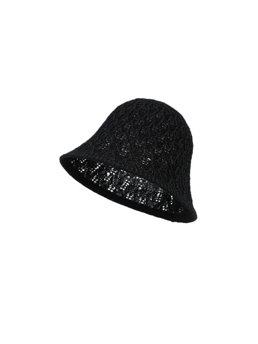 Side view of Haila textured open weave bucket hat showing detailed weave pattern