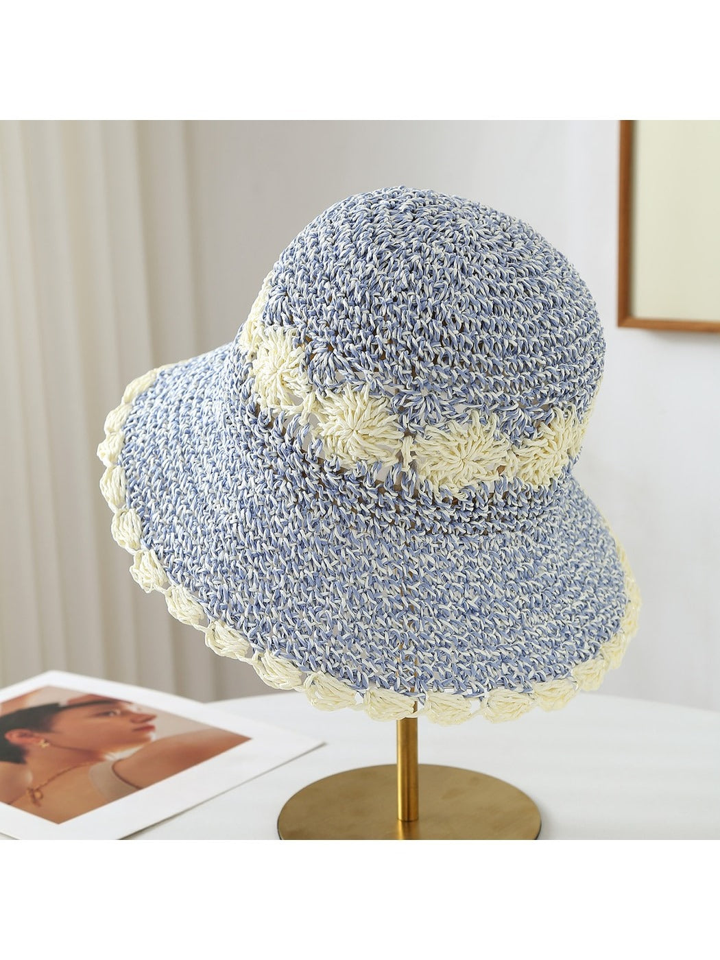 Haila - Women's Floral Openwork Wide Brim Summer Hat