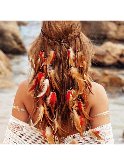 Hairish - Boho Feather Tassel Hair Headpiece