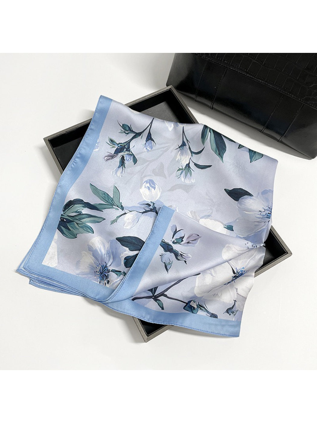 Scarvii - Elegant Floral Petal Pattern Square Scarf