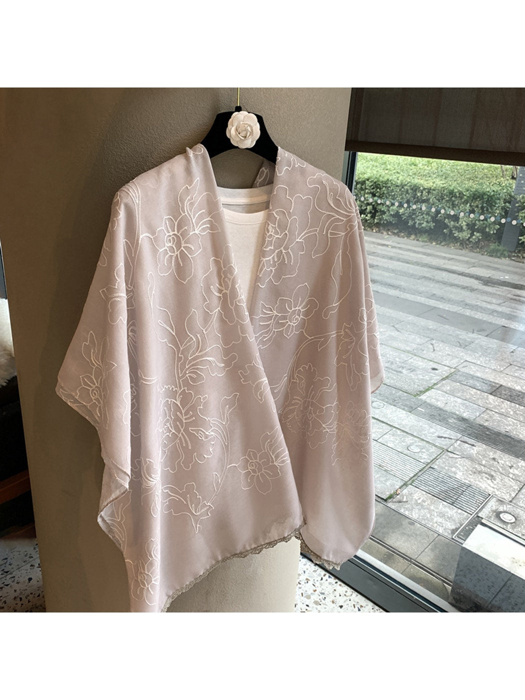Scarvii - Outline Floral Long Layering Wrap Scarf