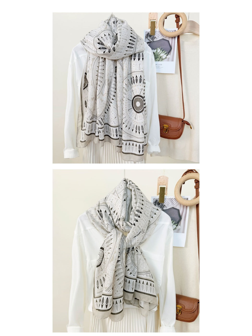 Scarvii - Geometric Print Scarf Shawl for Women