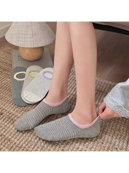 Rufia - Classic Decorative Striped Low Ankle Socks