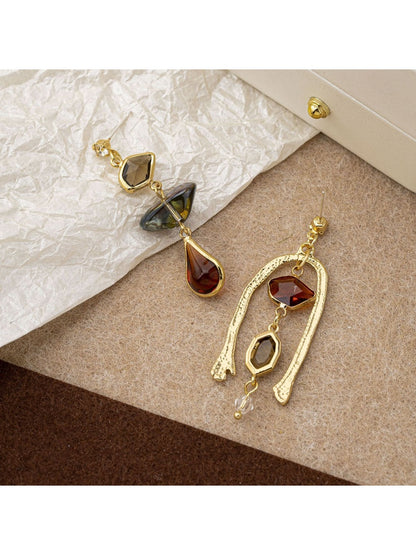 Earwish - Vintage Asymmetric Earrings - French Artistic Style