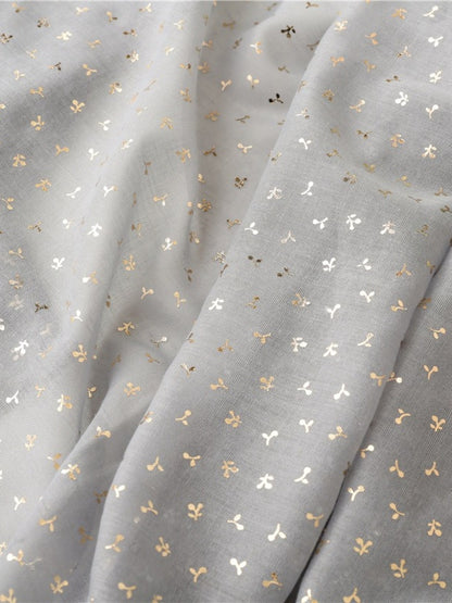 Scarvii - Tiny Gold Floral Print Scarf - Fresh & Elegant