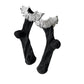 Rufia - Breathable Lace Trim Ballet Socks - Sweet & Soft