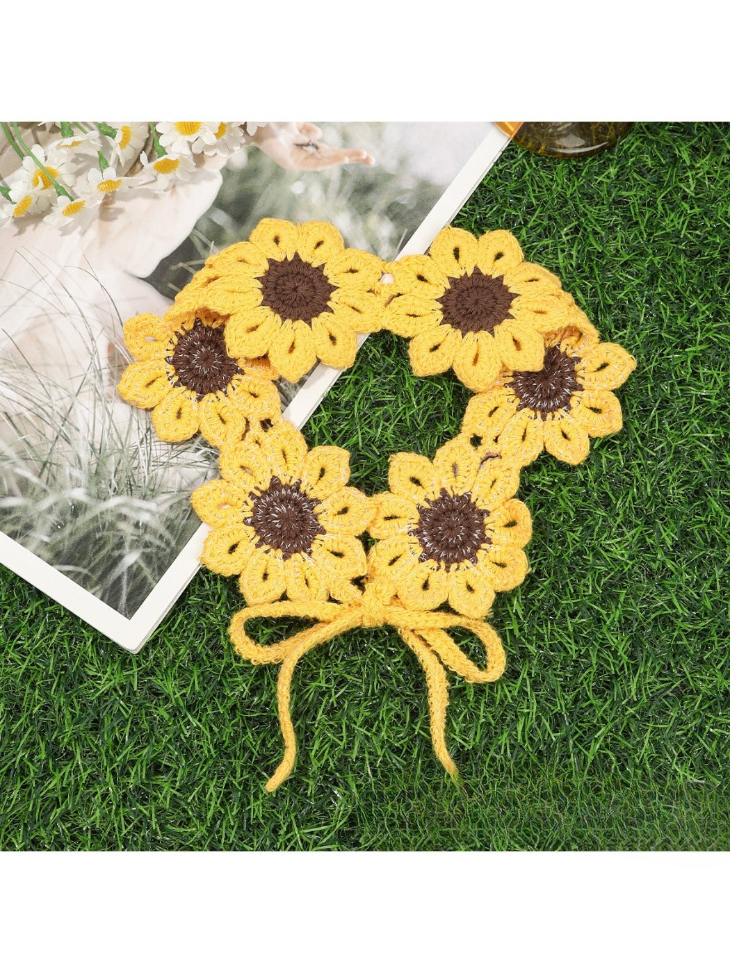 Scarvii Crochet Daisy Flower Headband