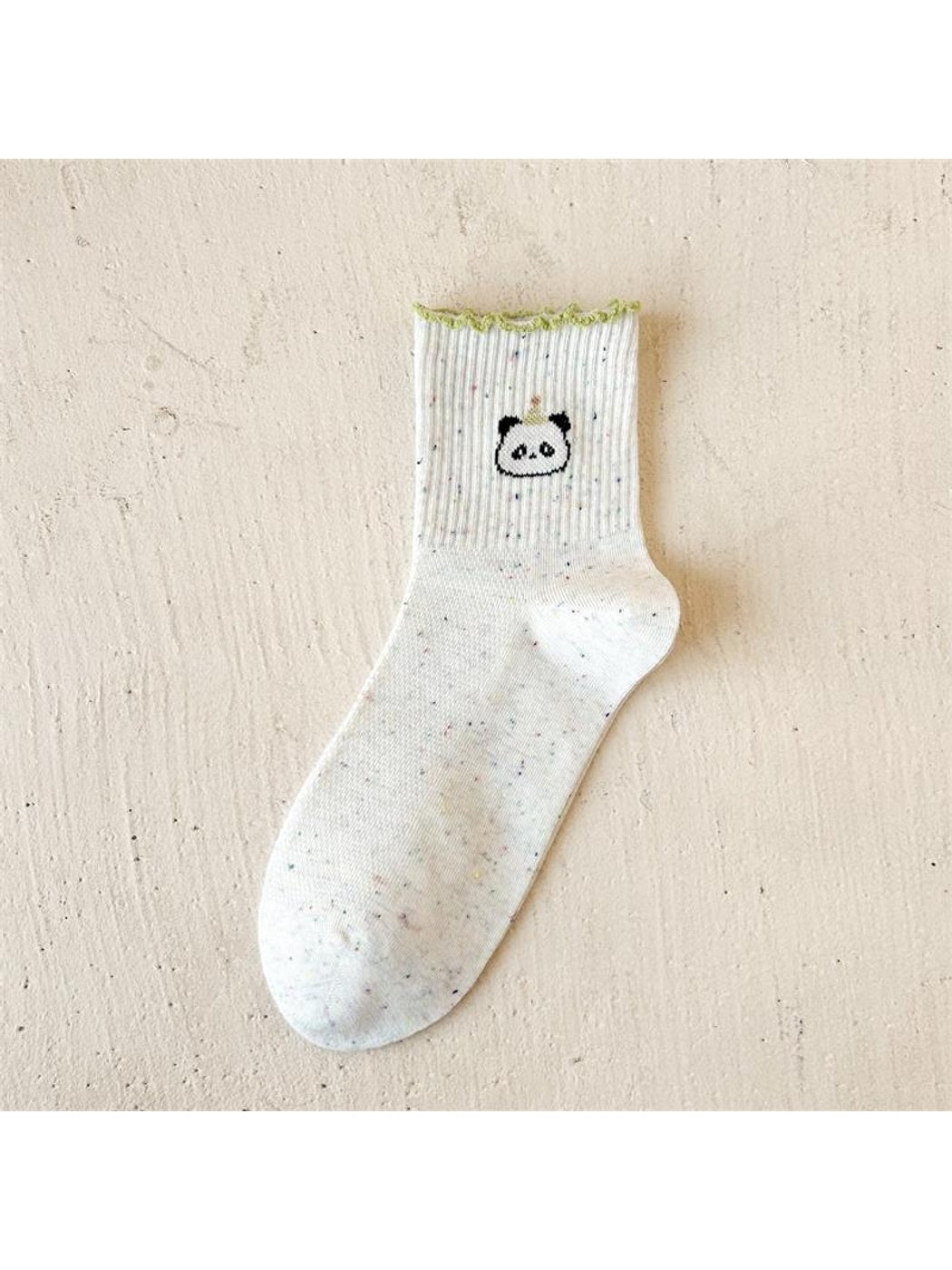 Rufia - Playful Animal Motif Ruffle Crew Socks
