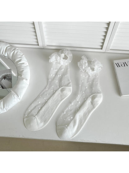 Rufia - Sheer Polka Dot Ruffle Socks product image 3