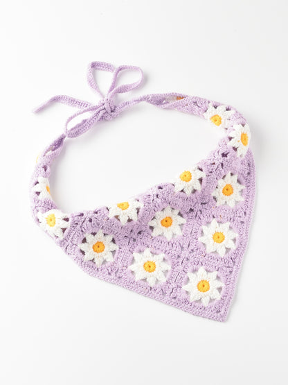 Haila - Floral Woven Flower Hairband - orange - product image