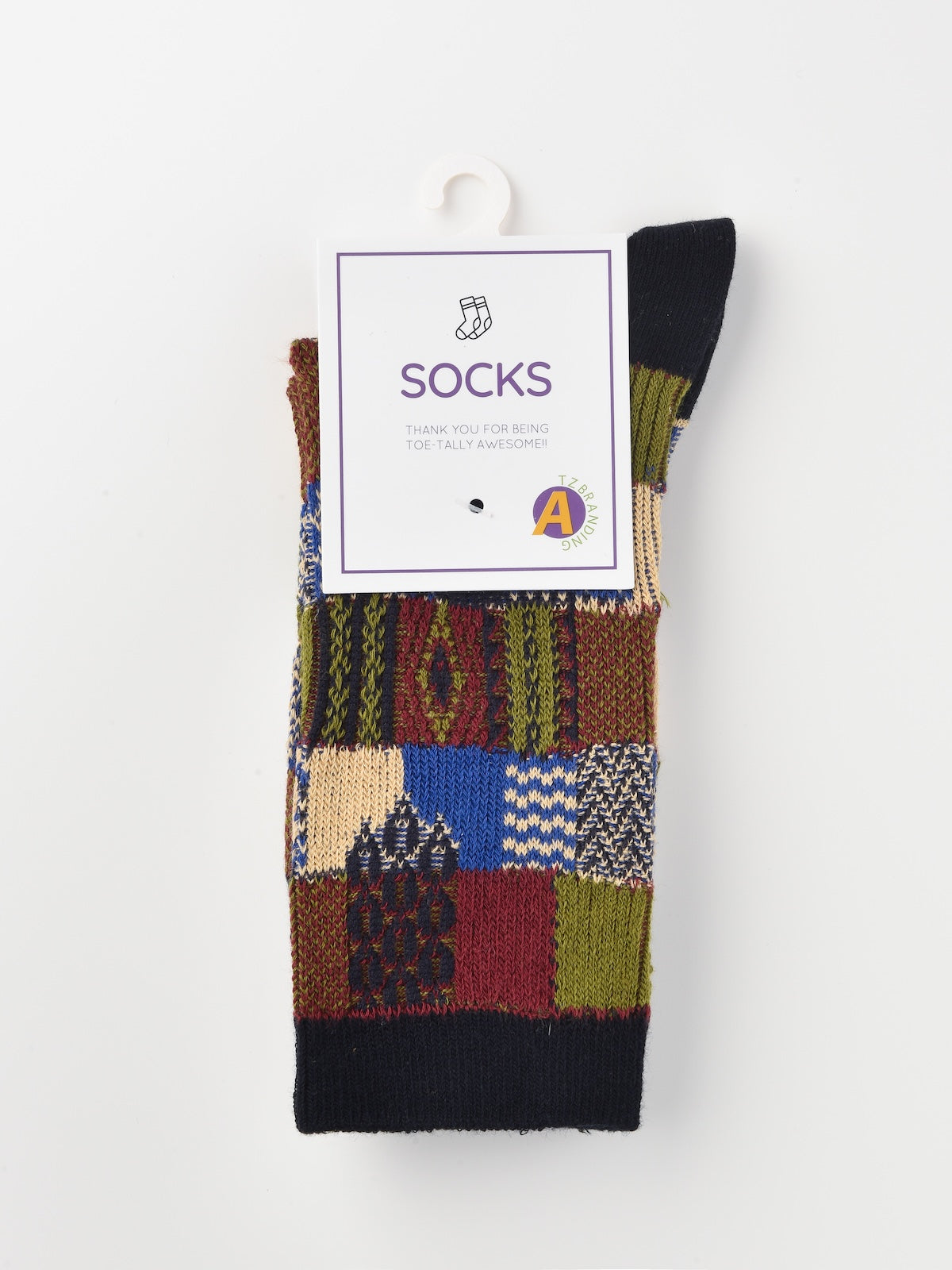 Rufia - Retro Plaid Colorblock Crew Socks
