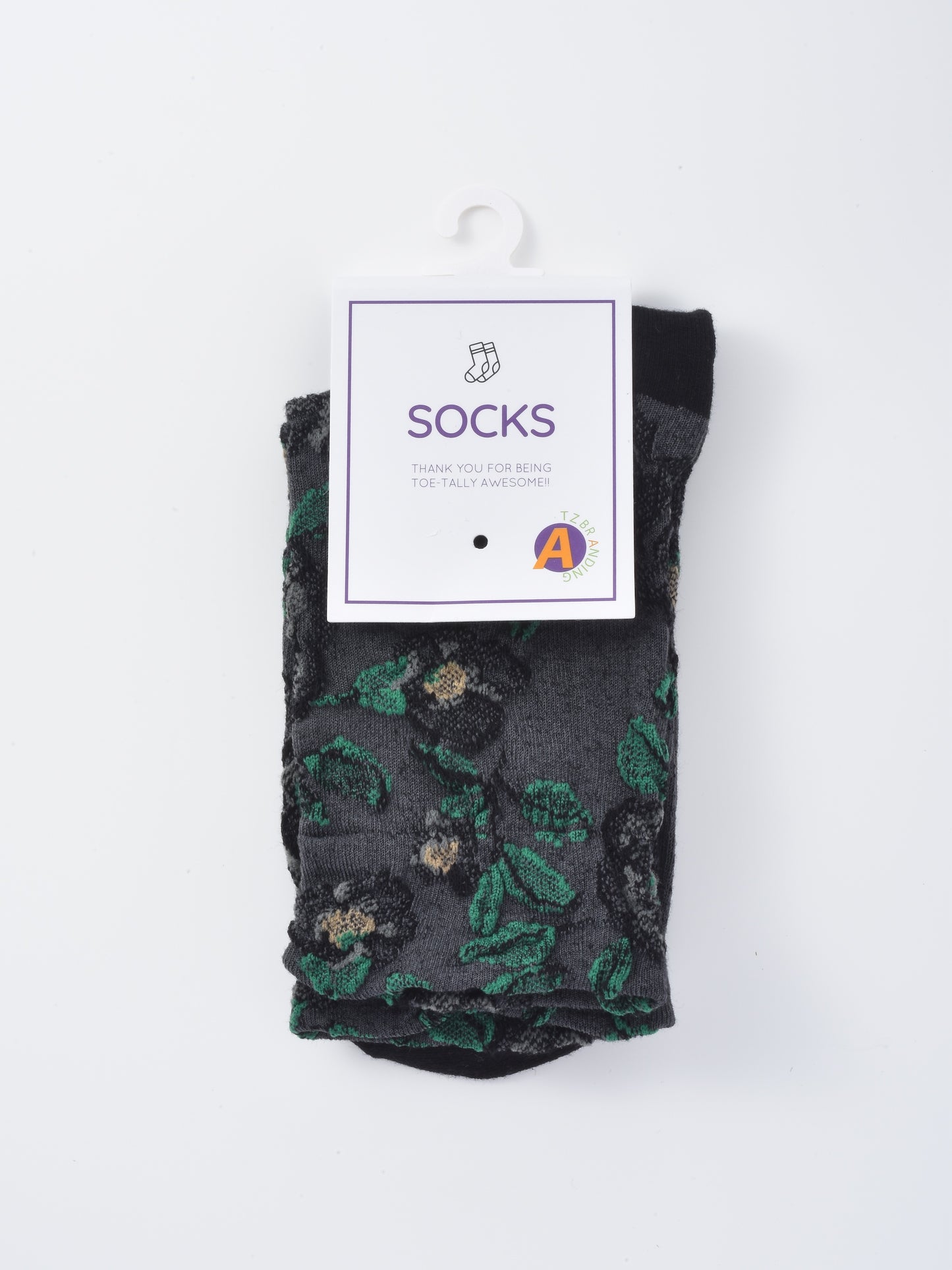Rufia - Classic Rose Embroidery Crew Socks