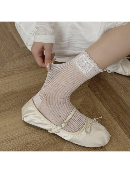 Rufia - Retro Simple Mid-Calf Socks - Sweet & Vintage