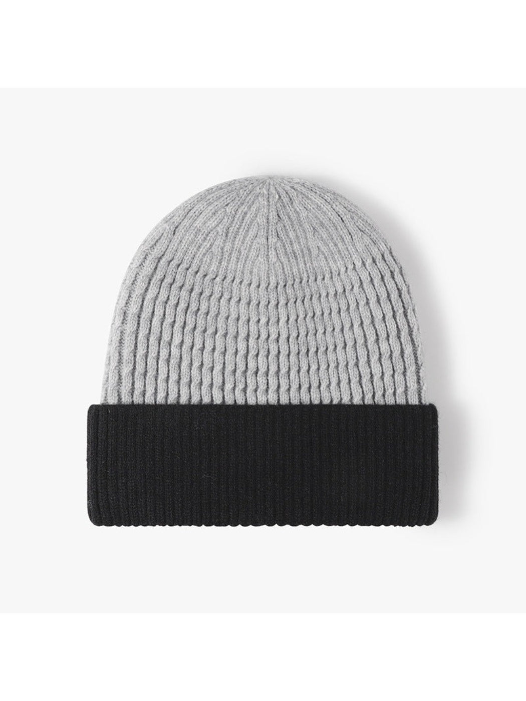 Haila - Colorblock Plush Lined Cuffed Knit Beanie