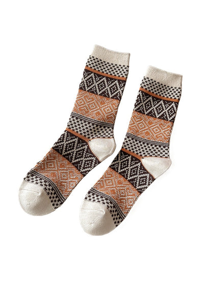 Rufia - Retro Warm Mid-Calf Socks for Women