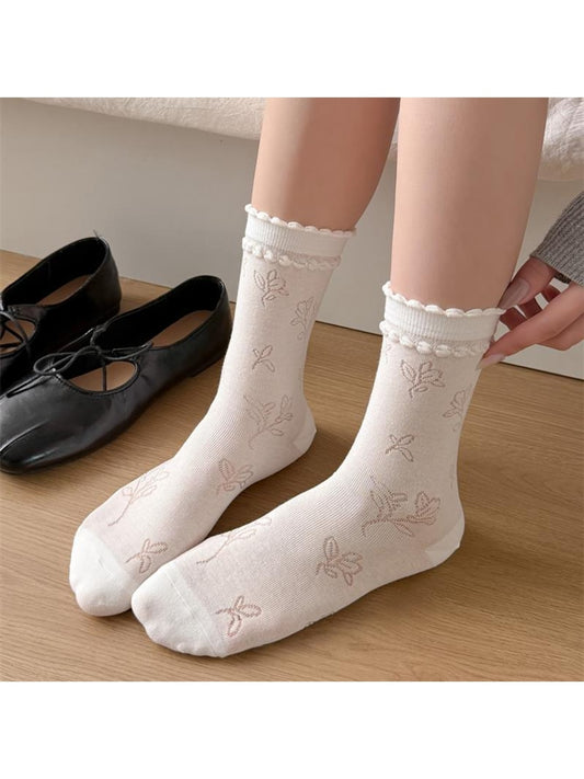 Rufia - Classic Ruffle Pattern Crew Socks