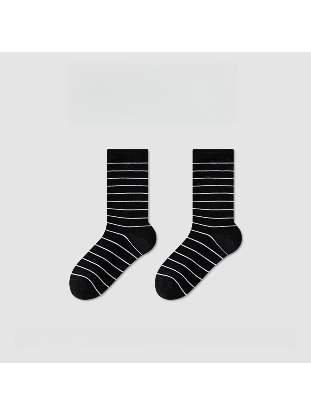 Rufia - Two-color Simple Line Pattern Crew Socks