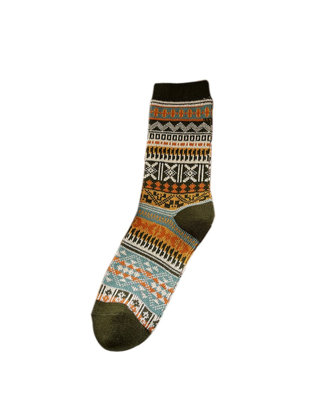 Rufia - Vintage Geometric Pattern Women's Mid-Calf Socks