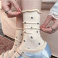 Rufia - Sweet Floral Ruffle Scrunch Mid-Calf Socks