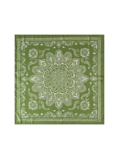 Scarvii - Graphic Circle Contrast Print Square Scarf