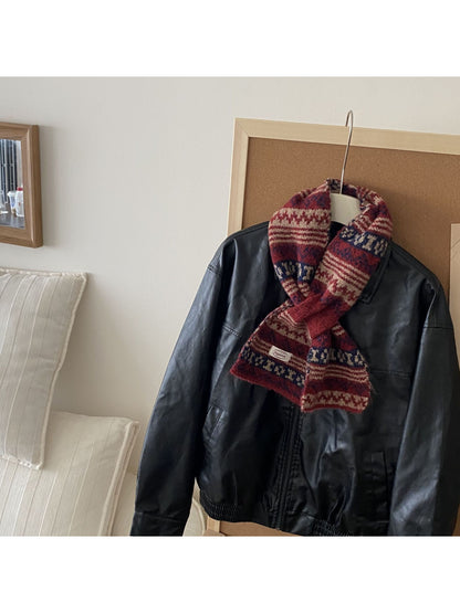 Scarvii - Fair Isle Knit Short Scarf