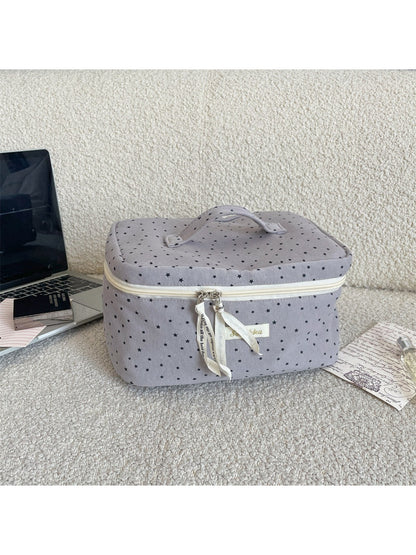 Cosbai star pattern makeup storage case with lid open displaying storage space