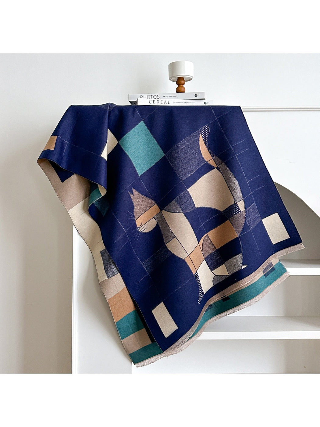 Scarvii – Geometric Print Fringe Scarf & Wrap