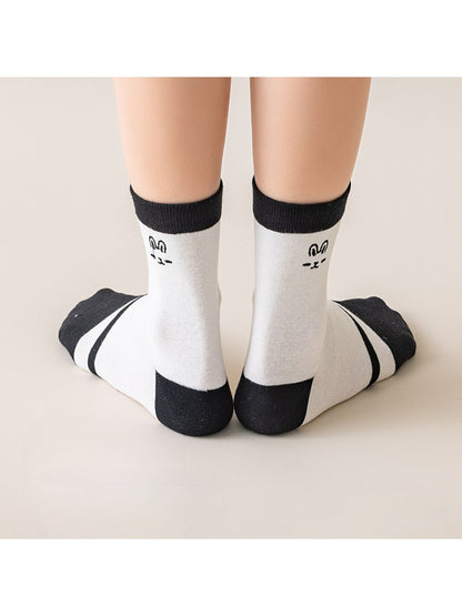 Rufia - Rabbit Theme Embroidered Casual Crew Socks