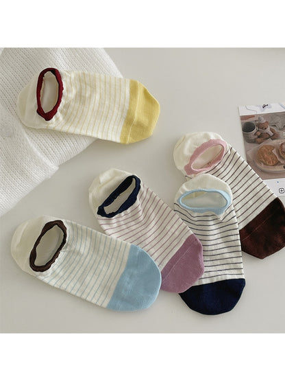 Rufia - Fine Stripes Colorblock Low Ankle Socks