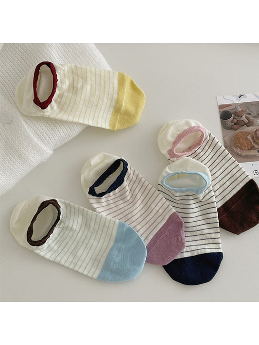 Rufia - Fine Stripes Colorblock Low Ankle Socks