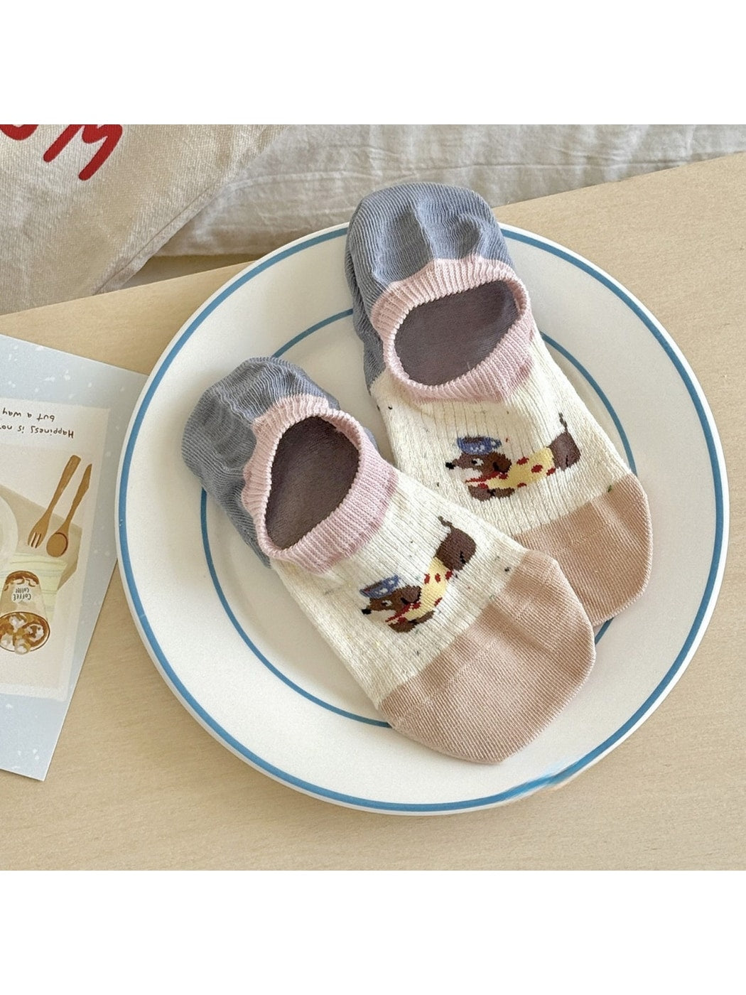 Rufia - Playful Cartoon Print Low Cut Women's Socks