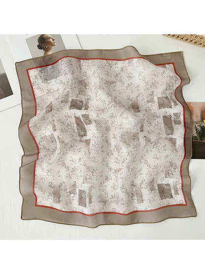 Scarvii - Plant Floral Retro Styling Square Scarf