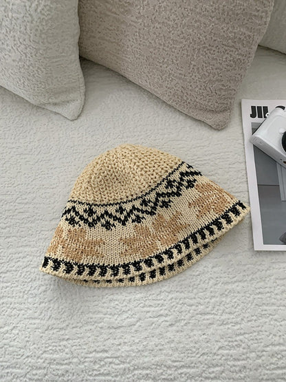 Haila - Floral Pattern Knit Bucket Hat - image 7