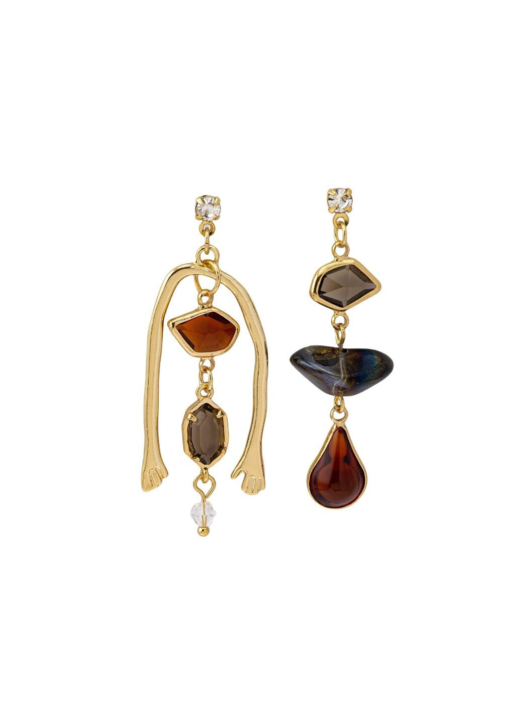 Earwish - Vintage Asymmetric Earrings - French Artistic Style