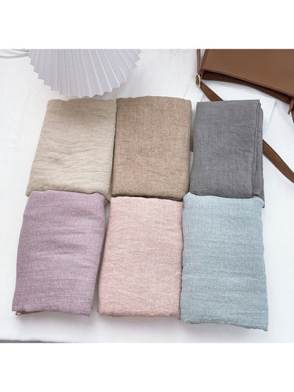 Scarvii - Solid Color Muted Style Long Scarf