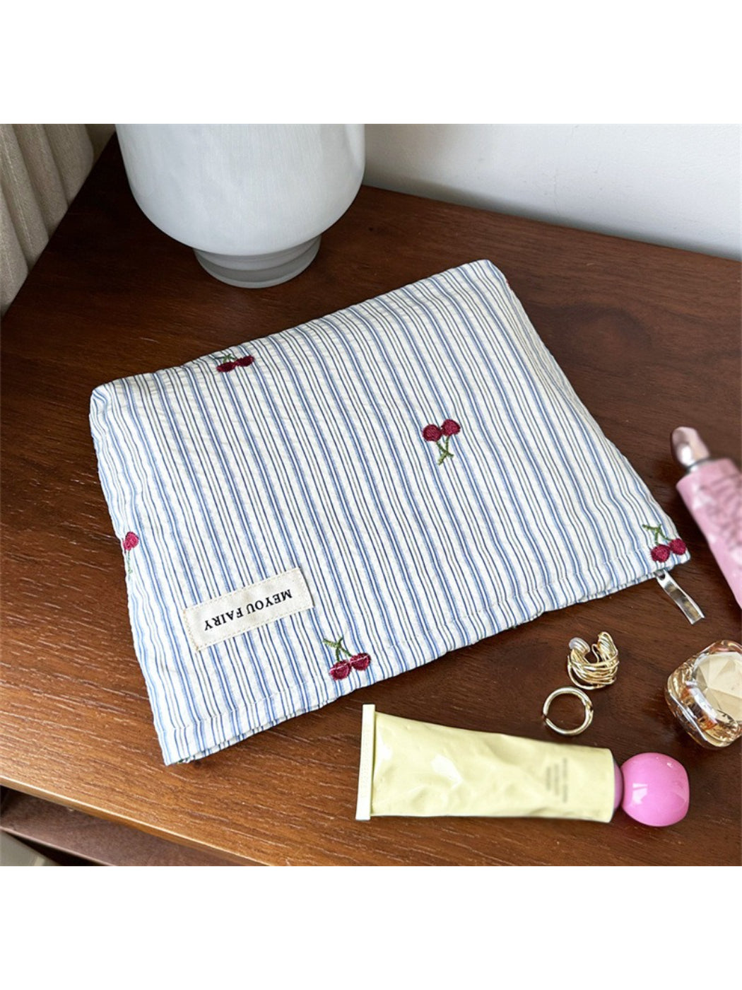 Cosbai - Cherry Embroidered Makeup Pouch - image 5