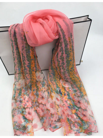 Scarvii - Floral Print Scarf - Lightweight & Elegant