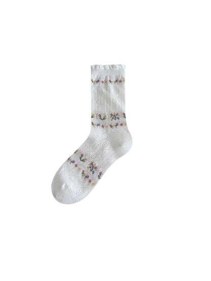 Rufia - Floral Lace Knit Crew Socks product image 4