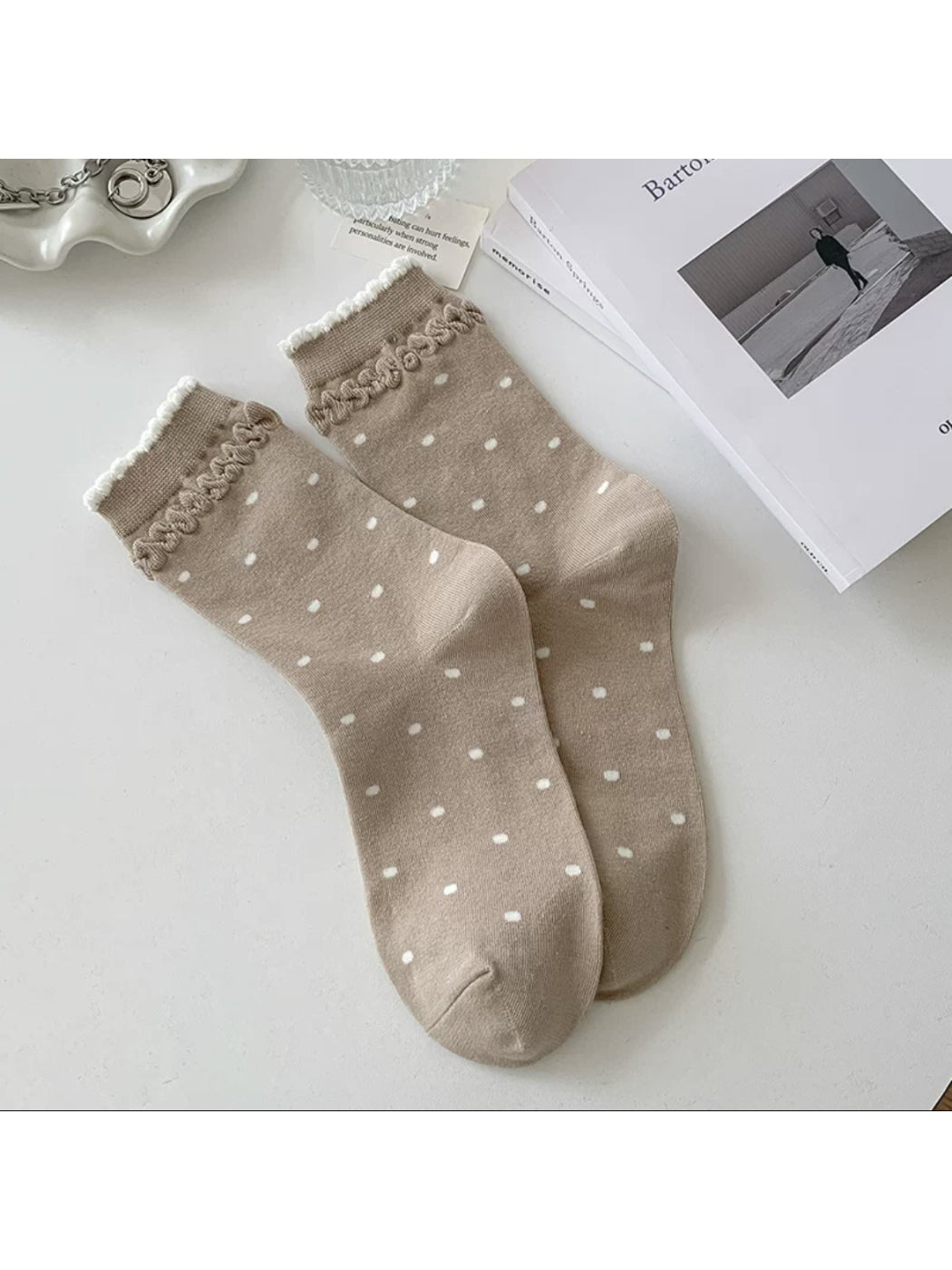 Rufia - Polka Dot Ruffle Cuff Crew Socks product image 7
