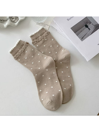 Rufia - Polka Dot Ruffle Cuff Crew Socks product image 7